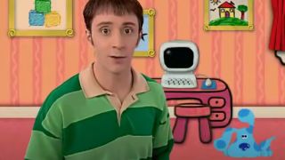 Steve and Blue together in Blue's Clues.