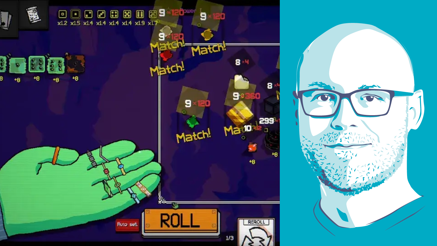 Dice a Million composite with PC Gamer writer Christopher Livingston