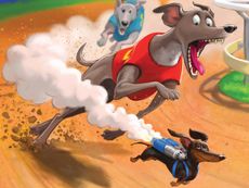 Aim junior stock market concept with dogs