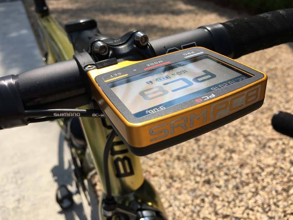 Van Avermaet has a special gold SRM PC8 unit
