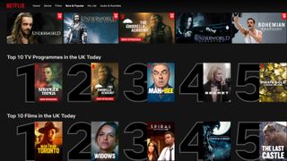 Netflix screenshot showing top 10 movies