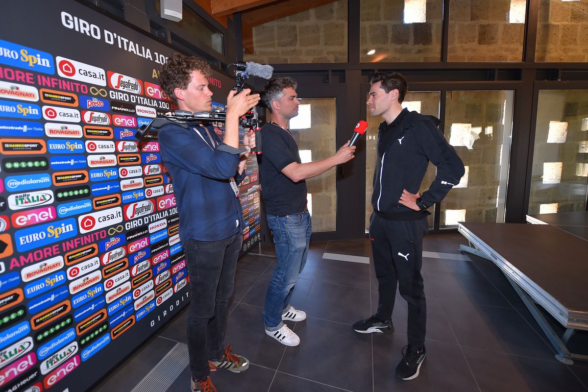 Tom Dumoulin (Team Sunweb) on interview duty