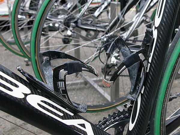 A little bit of electrical tape apparently provided a little more grip on the bottles.