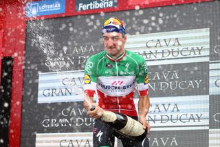 Elia Viviani (Quick-Step Floors) celebrates after winning stage 10 at the 2018 Vuelta a Espana