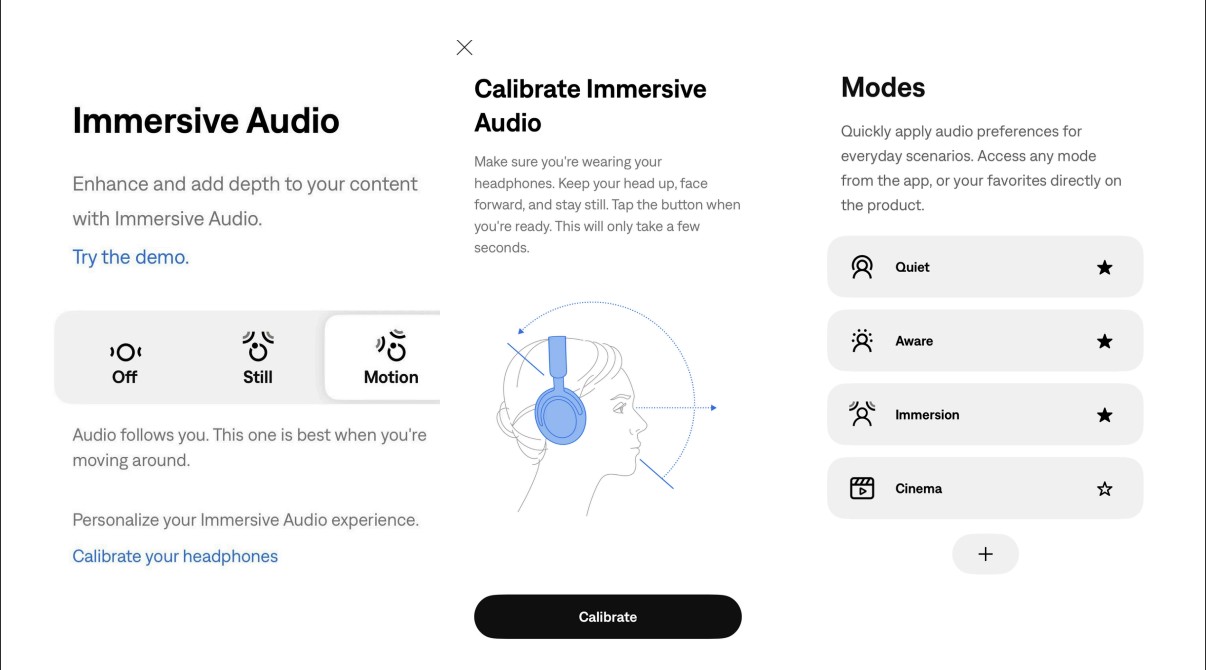 Bose Immersive Audio app screenshot