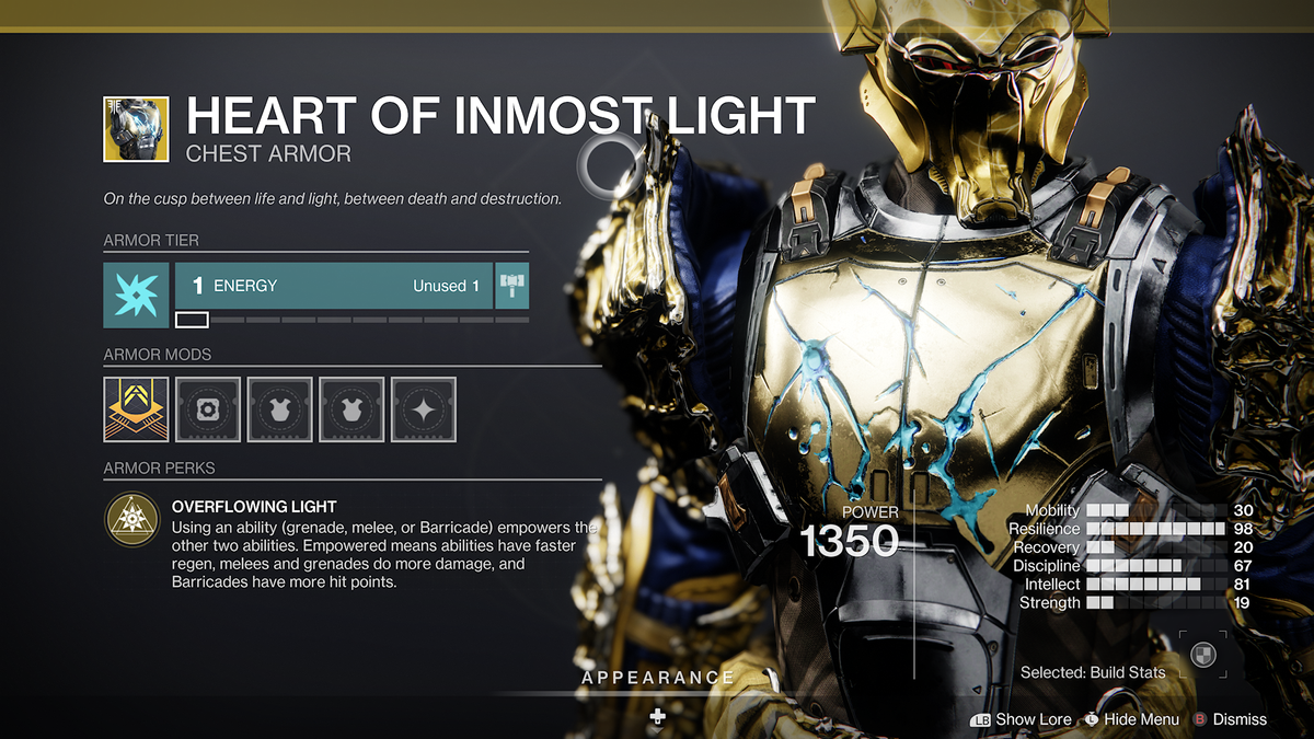 Destiny 2 finally nerfs Heart of Inmost Light, its best Titan Exotic