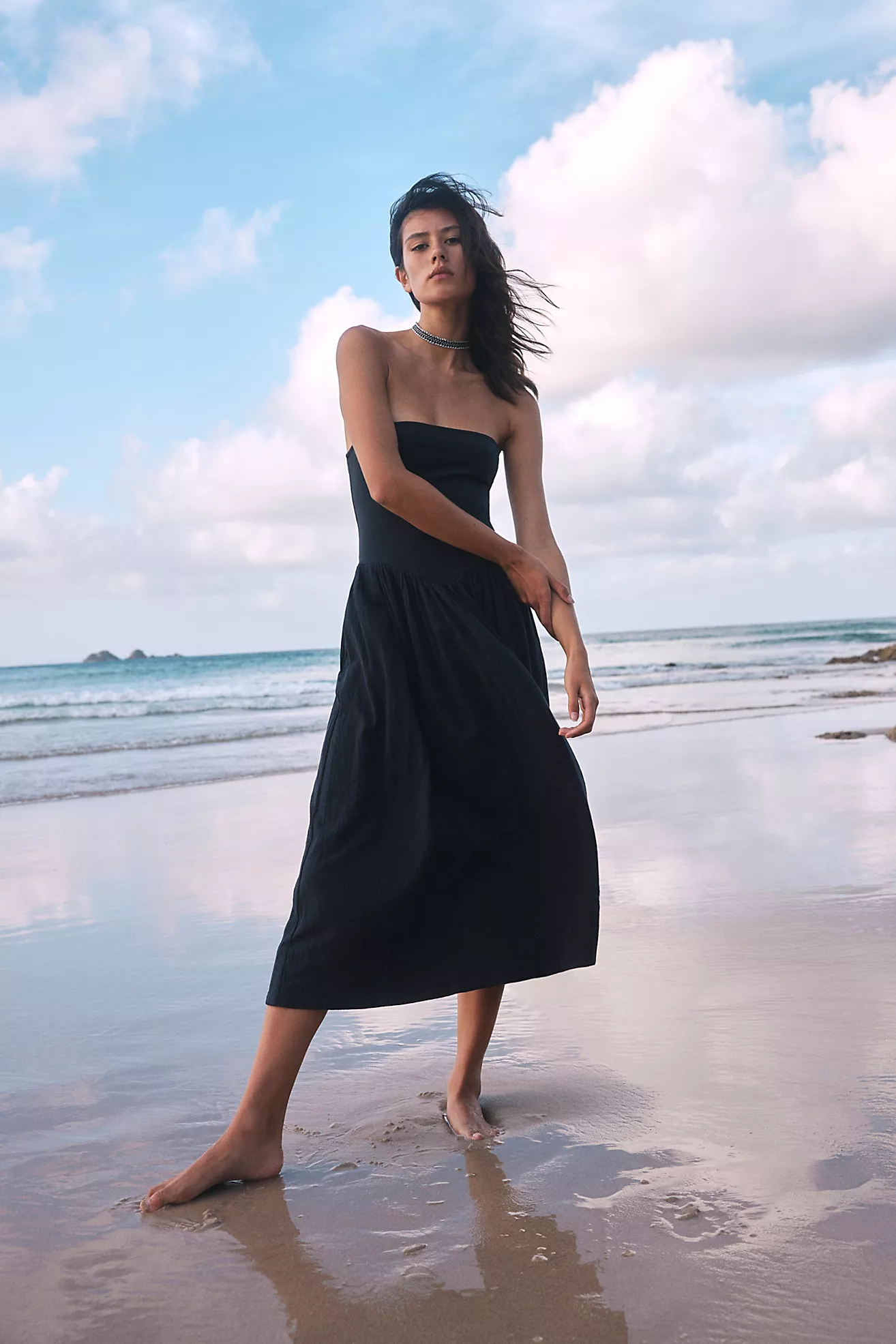 Onda Drop-Waist Tube Midi Dress