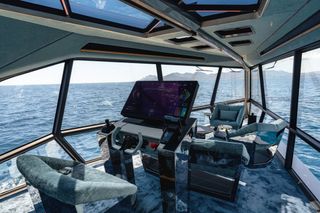 The Icon electric boat cabin