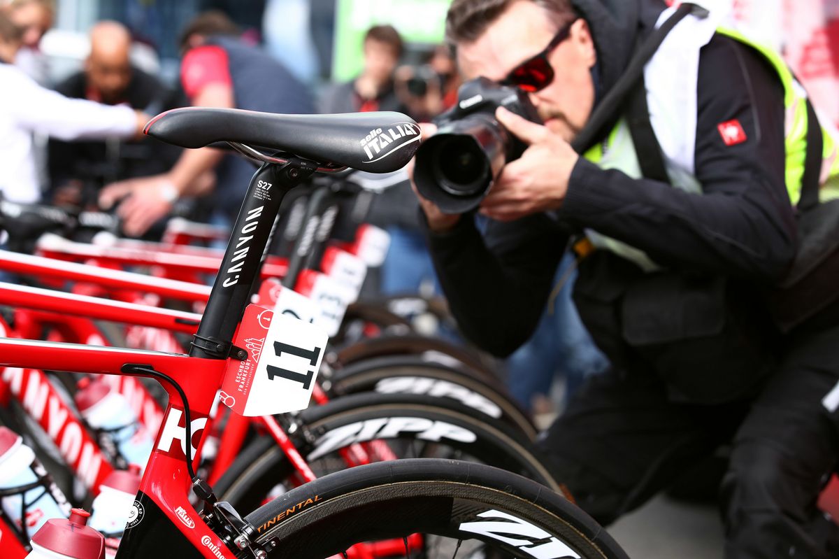 The Katusha-Alpecin bikes ready for action