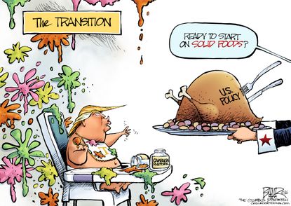 Political cartoon U.S. Donald Trump transition