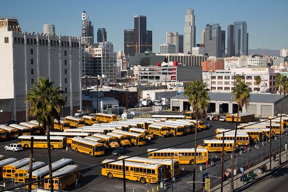 School buses in Los Angeles.