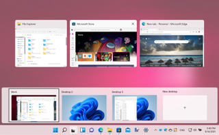 Screenshot of Windows 11 virtual desktops