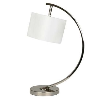 Noah Curved Complete Table Lamp with a white shade