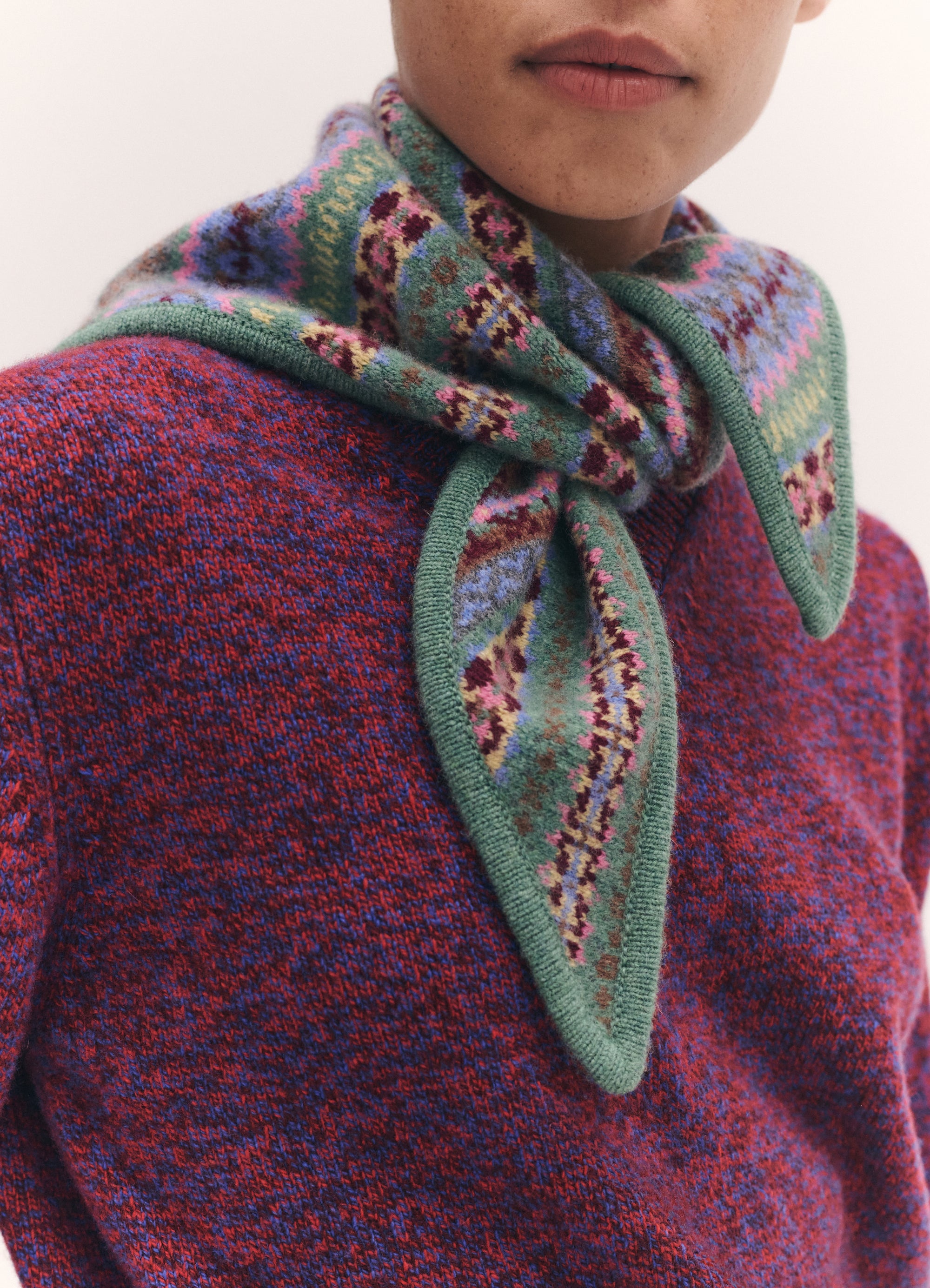Fairisle Cashmere Foulard in Strath Multi