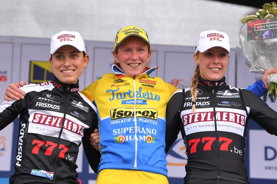Annemarie Worst, Kim van de Steene and Alice Arzuffi on the podium
