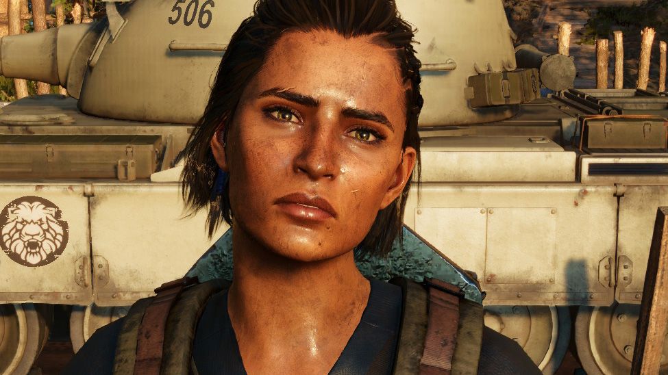 Dani from Far Cry 6 looking into camera