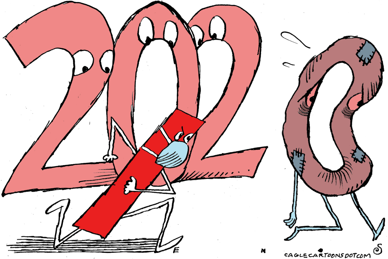 Editorial Cartoon U.S. 2020 New Year 2021 Coronavirus Vaccine