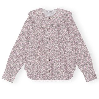 floral shirt with double collar