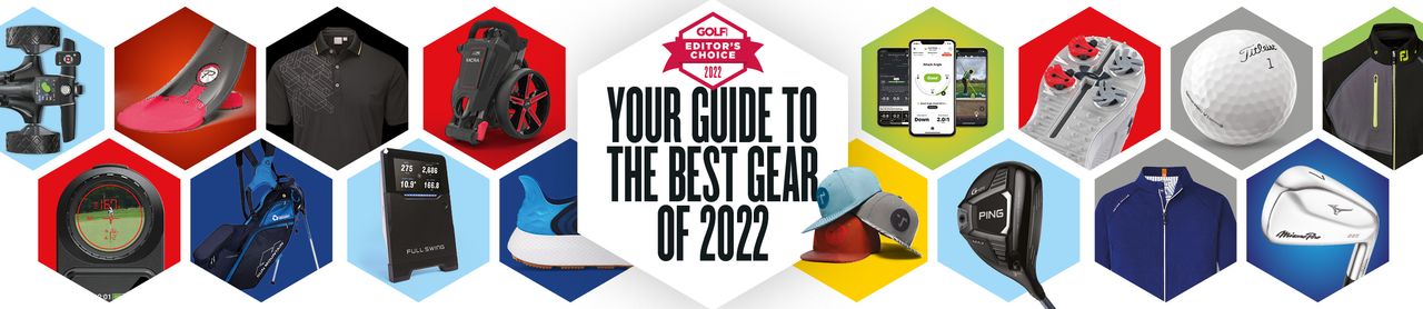 Editor&#039;s Choice graphic banner with various golf products