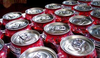 soda cans, pop