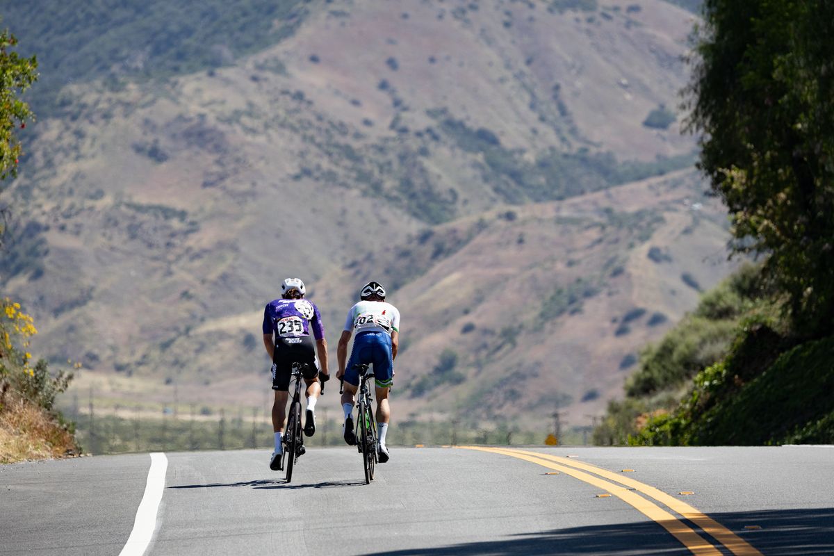Kaler Marshall (Expeditors Elite Cycling Team) went off the front early in search points to solidify his lead in the KOM competition and Chris Rickert (Team Mikes Bikes pb Equator Coffees) joined him in search of points for the Green Jersey competition