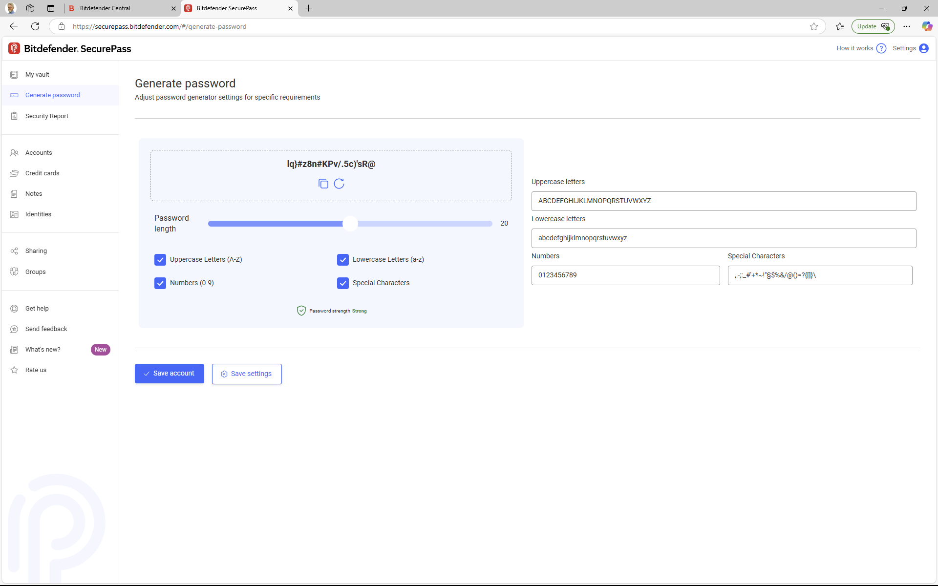 Bitdefender SecurePass can generate secure passwords