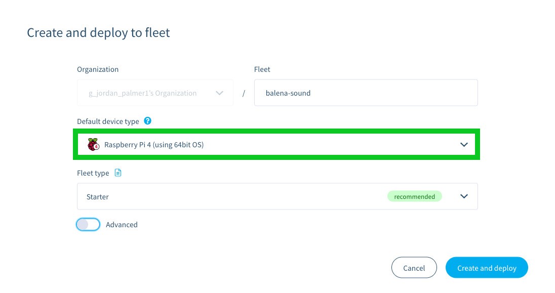 balena sound fleet deployment device selection