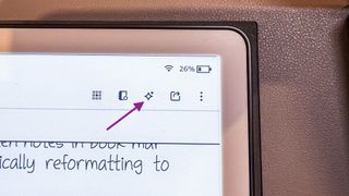 The AI icon on a notebook on the Amazon Kindle Scribe (2024)