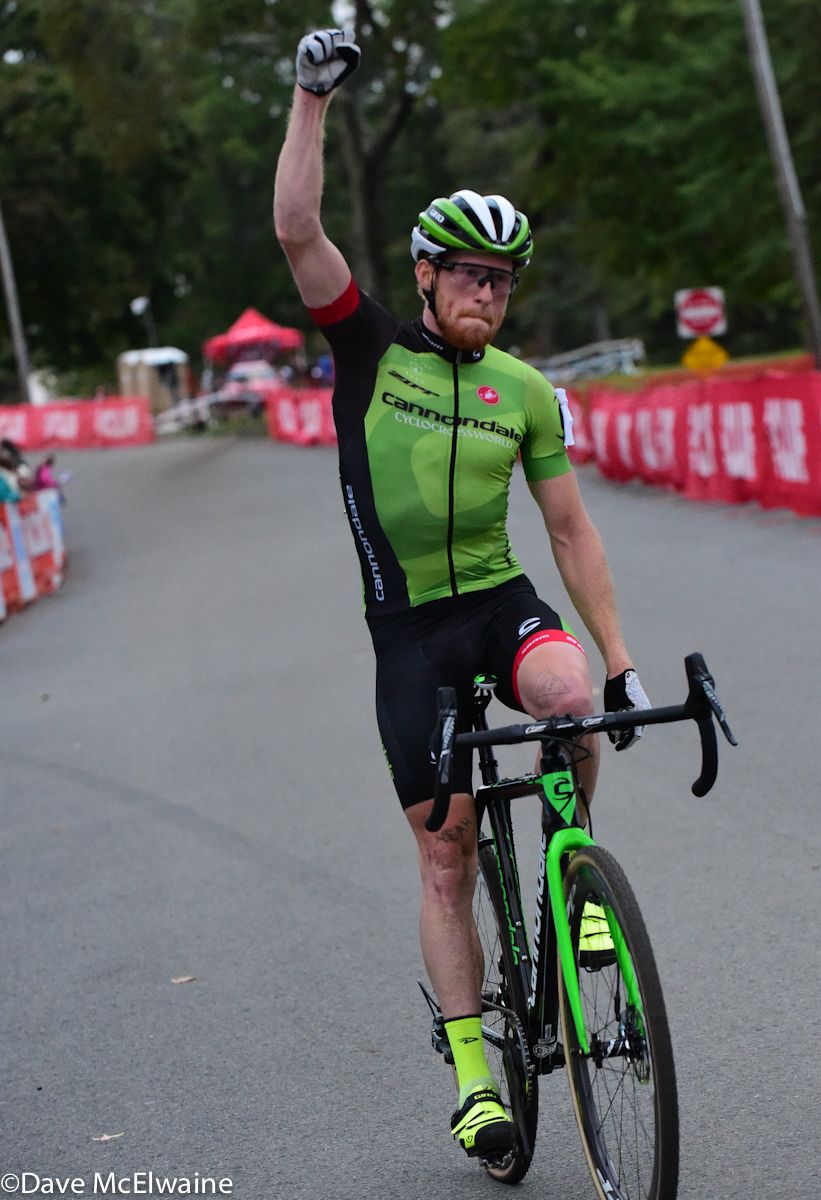 Stephen Hyde (Cannondale) taking the win at the KMC Cyclocross Festival