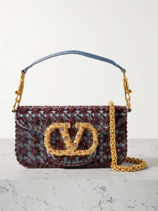 Locò Small Embellished Moire Shoulder Bag