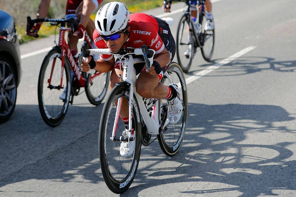 Alberto Contador rides in the caravan during stage 2 at Pais Vasco
