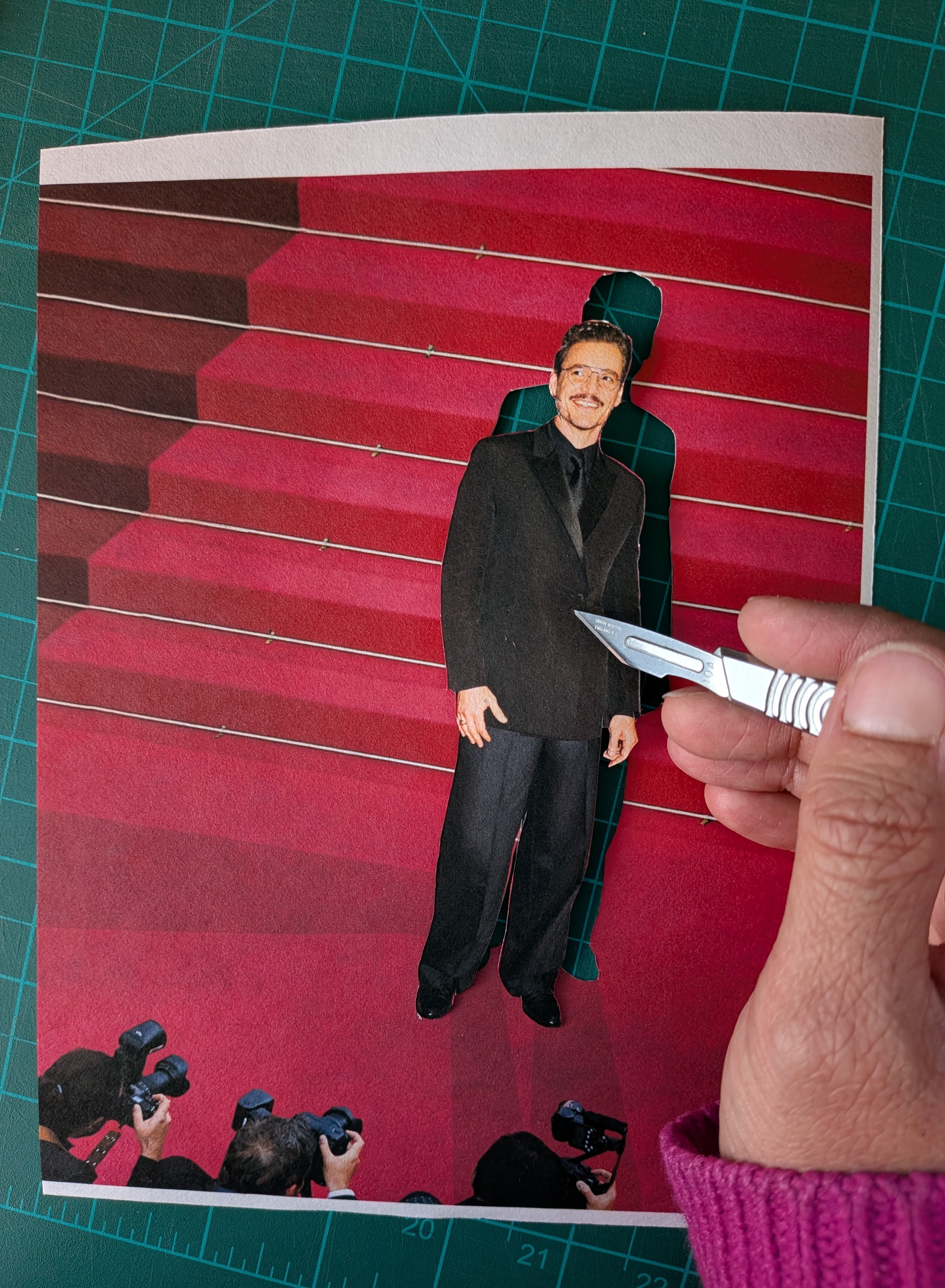 Photos of the red carpet at Cannes with the stars and photographers cut out to leave a blank space