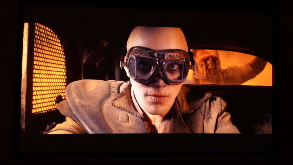 A projection of a scene from Mad Max.