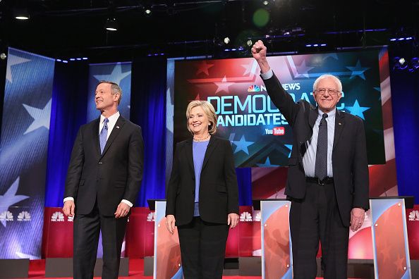 Democratic candidates before the debate.