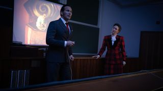 The Conjuring: Last Rites Ed and Lorraine Warren give a presentation