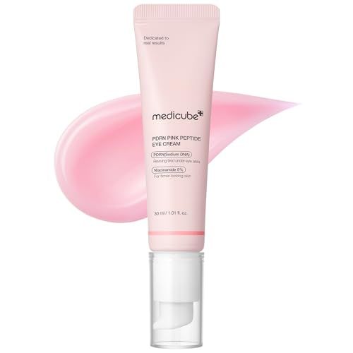 Medicube Salmon Dna Pdrn Pink Peptide Eye Serum With Niacinamide and 99% Purity Retinol for Fine Lines, Uneven Skin Tone, Korean Skin Care 1.01fl.oz