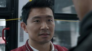 Shang-Chi on the bus before his first battle.