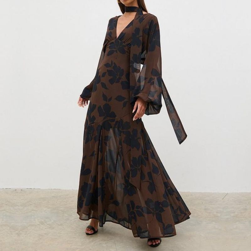floral brown maxi dress from Very