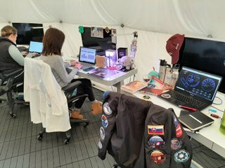 The Selene IV crew redecorated most of the HI-SEAS habitat, including their work desks.