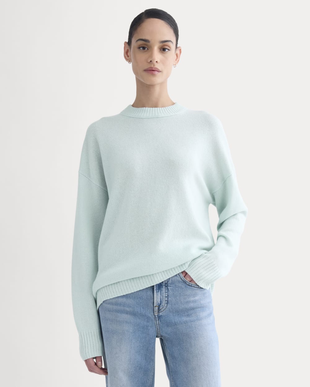 Cashmere Boyfriend Sweater | Chalk Blue - Xxs