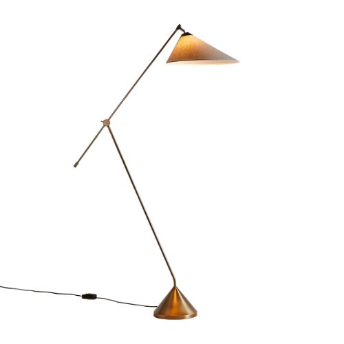 Crate &amp;amp; Barrel, Avant Metal Articulating Floor Lamp with Fabric Shade 76"