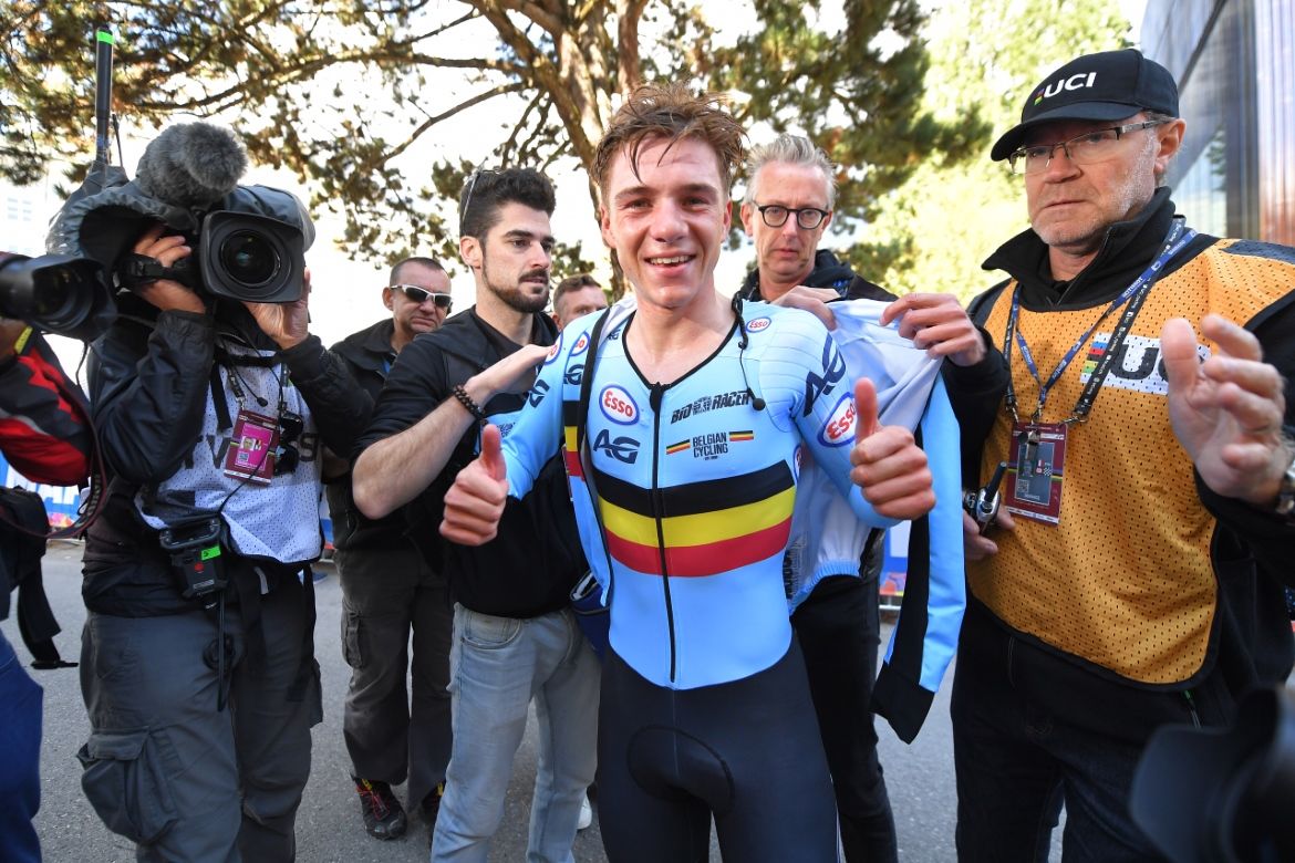 Evenepoel prepares for the podium