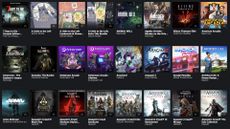 Games available through Xbox Game Pass, thumbnails.