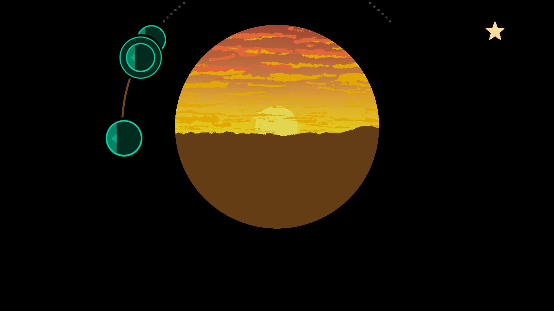 A rhythm section with concentric circles and the sunset