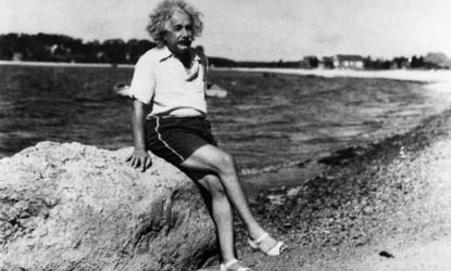 An undated photo of Albert Einstein at New York's Saranac Lake
