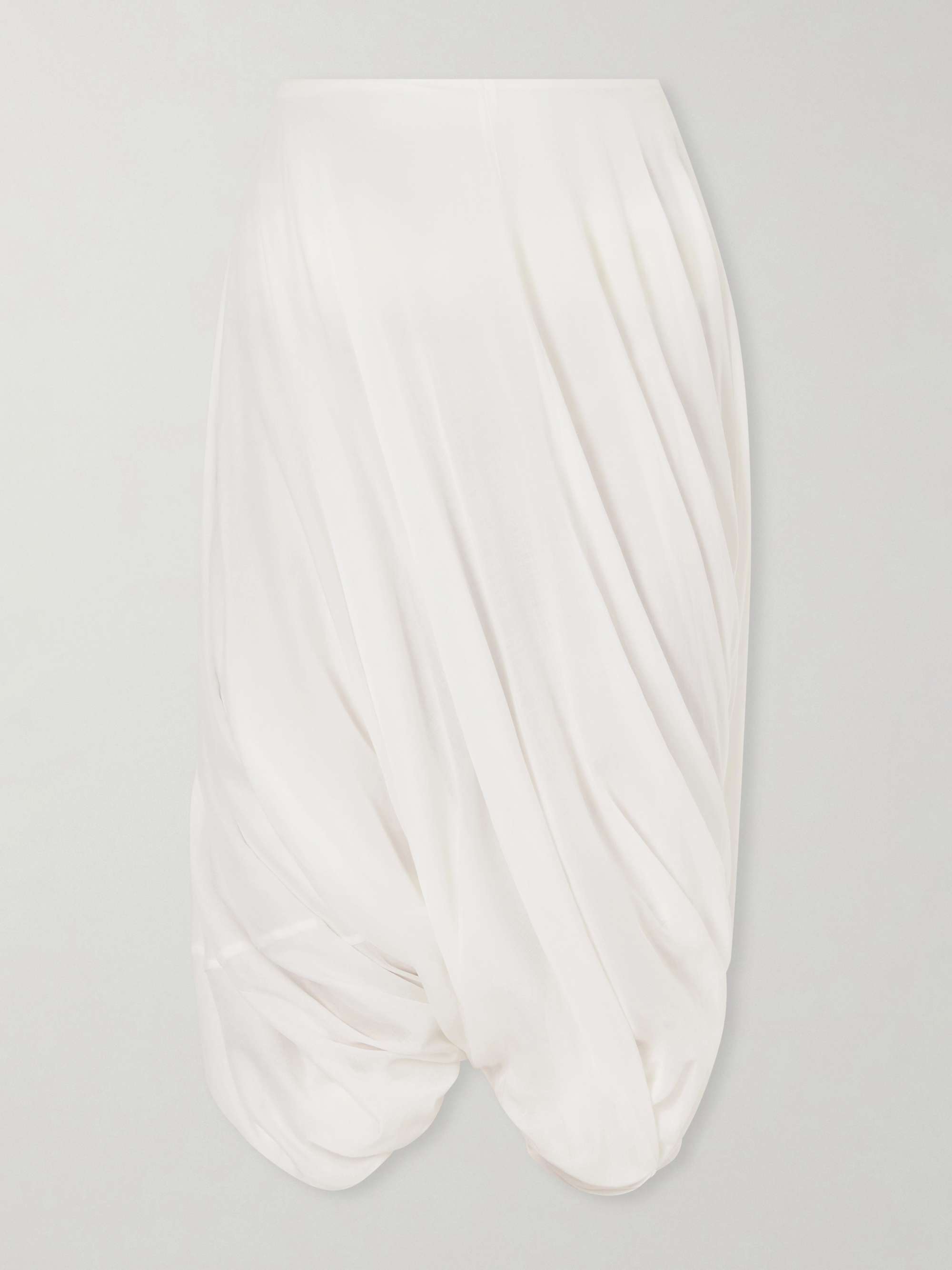 Cocoon Draped Lyocell and Cotton-Blend Maxi Skirt