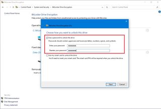 Secondary drive BitLocker password