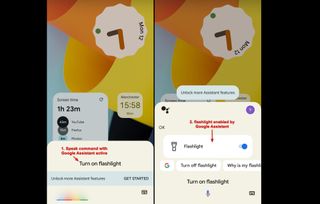 enable flashlight via google assistant on android