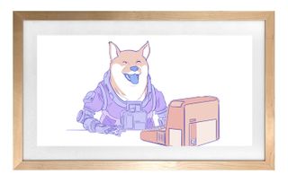 Best NFT displays: a dog illustration in a picture frame