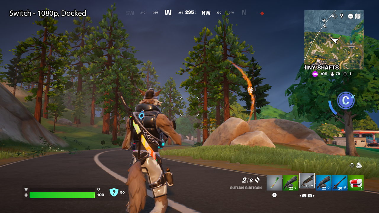 A view of Fortnite on the Nintendo Switch